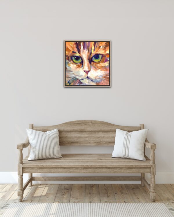 Mesmerizing Cat's Gaze. Acrylic on canvas. - Image 5
