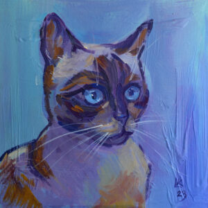 Siamese cat with blue eyes original acrylic painting