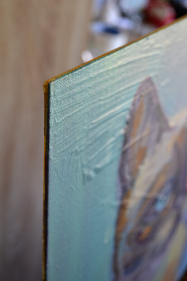 Siamese cat with blue eyes. Acrylic on canvas. - Image 4