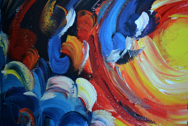 The Horizon's Fiery Dance. Acrylic on canvas - Image 2
