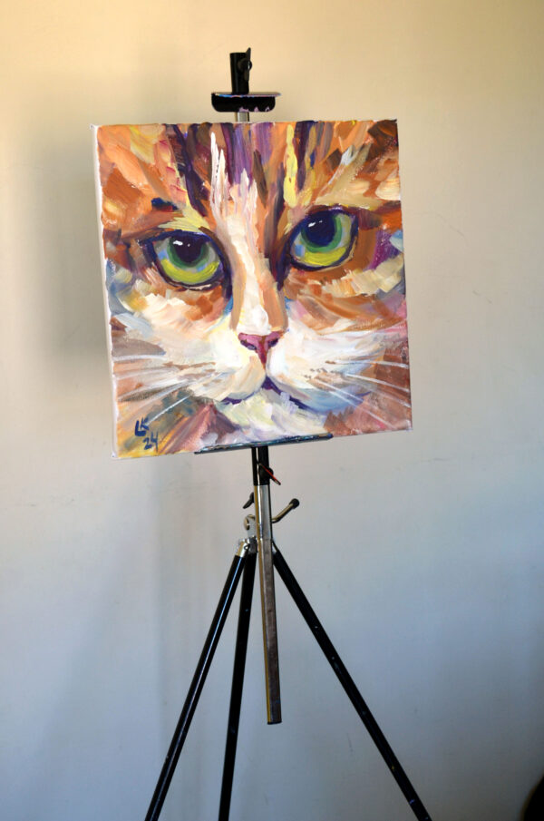 Mesmerizing Cat's Gaze. Acrylic on canvas. - Image 4