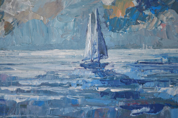 Serenity in Grey and Blue. Acrylic on canvas - Image 3