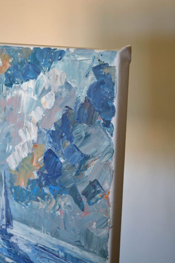 Serenity in Grey and Blue. Acrylic on canvas - Image 4