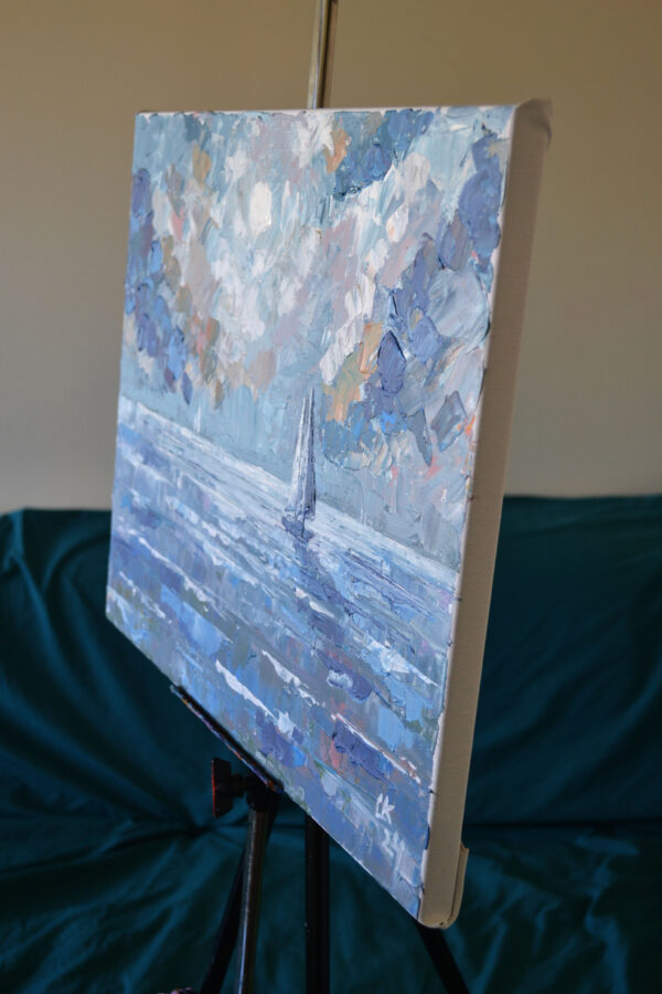 Serenity in Grey and Blue. Acrylic on canvas - Image 6