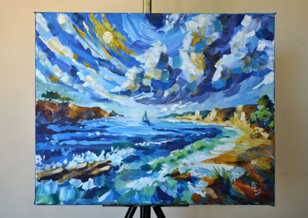 Breezy Coastal Day. Acrylic on canvas. - Image 5