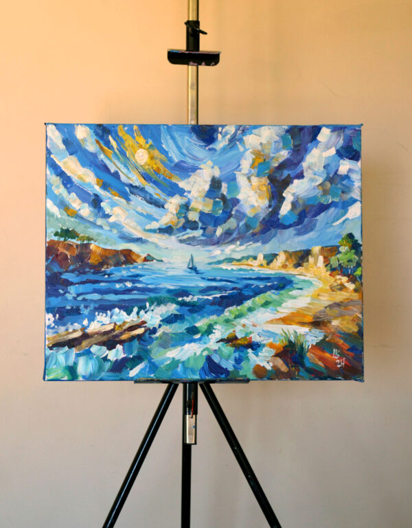 Breezy Coastal Day. Acrylic on canvas. - Image 4