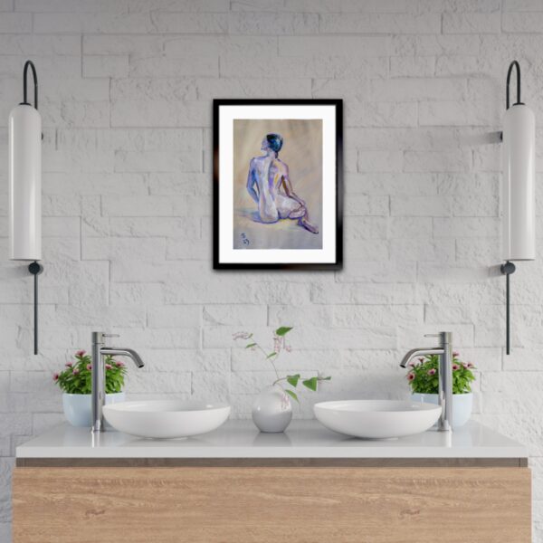 Discover "Subtle Light" by Lada Kholosho – an original acrylic painting on paper. Serene and elegant figure art with soft, pastel hues. One-of-a-kind piece available now.