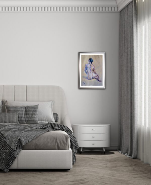 Discover "Subtle Light" by Lada Kholosho – an original acrylic painting on paper. Serene and elegant figure art with soft, pastel hues. One-of-a-kind piece available now.