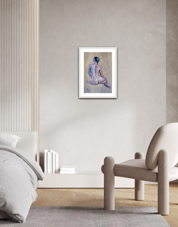 Discover "Subtle Light" by Lada Kholosho – an original acrylic painting on paper. Serene and elegant figure art with soft, pastel hues. One-of-a-kind piece available now.