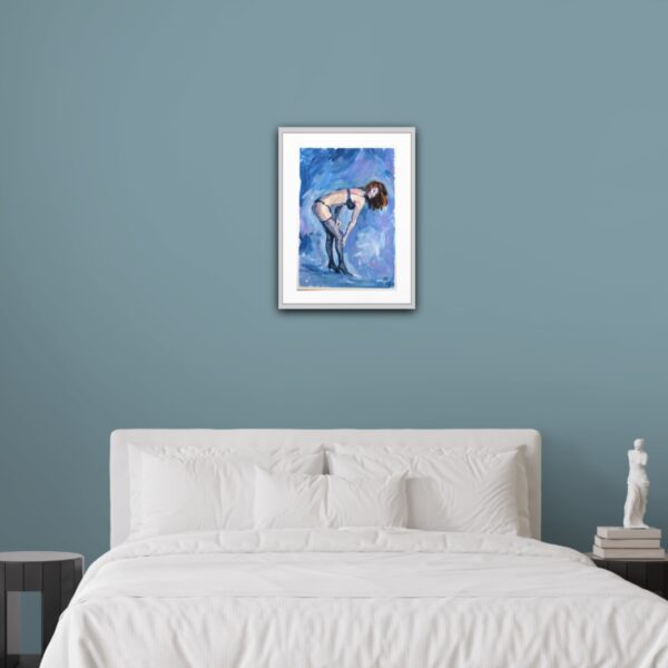 Discover "Sensual Curve in Motion" by Lada Kholosho – an expressive acrylic painting capturing the elegance of the human form. One-of-a-kind artwork, available now