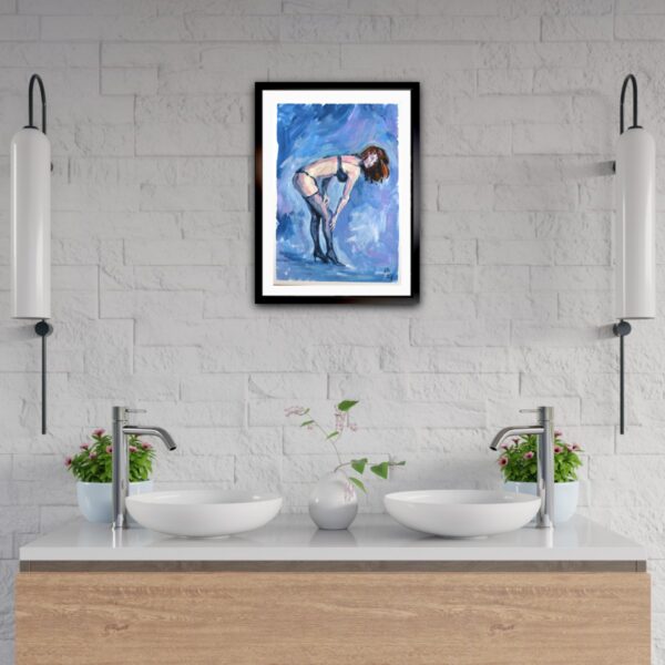 Discover "Sensual Curve in Motion" by Lada Kholosho – an expressive acrylic painting capturing the elegance of the human form. One-of-a-kind artwork, available now