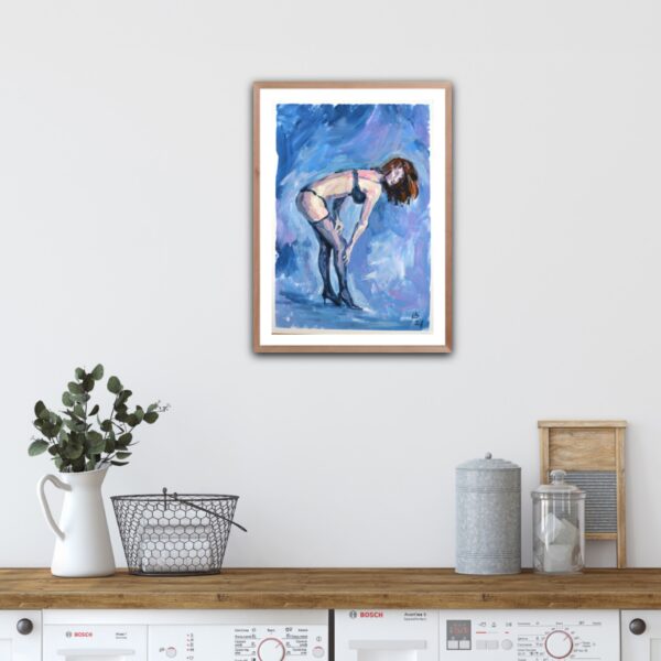 Discover "Sensual Curve in Motion" by Lada Kholosho – an expressive acrylic painting capturing the elegance of the human form. One-of-a-kind artwork, available now