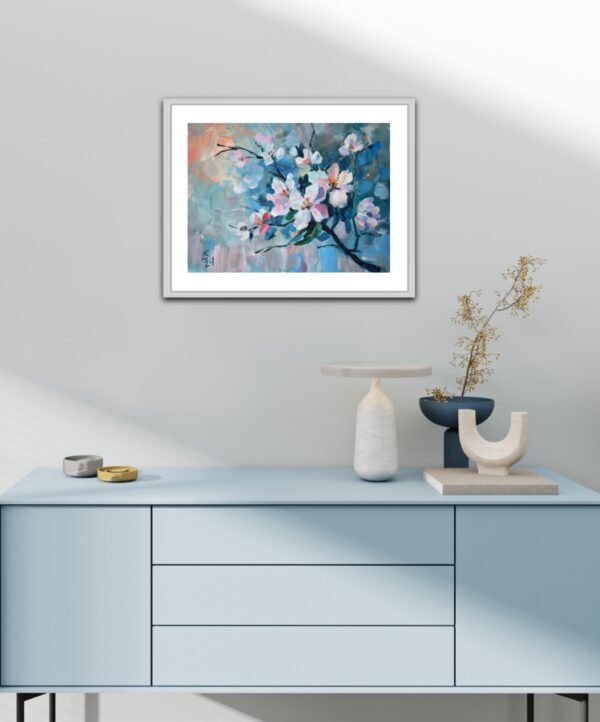 Discover "Blooming" by Lada Kholosho – a vibrant, one-of-a-kind acrylic painting celebrating spring’s renewal. Bold brushstrokes and pastel hues capture the beauty of blossoming flowers.