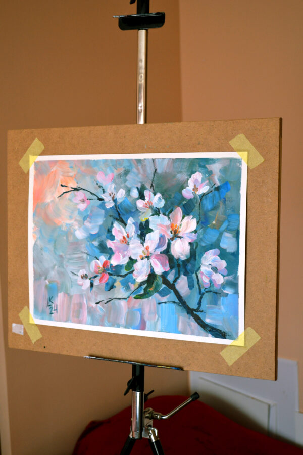 Discover "Blooming" by Lada Kholosho – a vibrant, one-of-a-kind acrylic painting celebrating spring’s renewal. Bold brushstrokes and pastel hues capture the beauty of blossoming flowers.