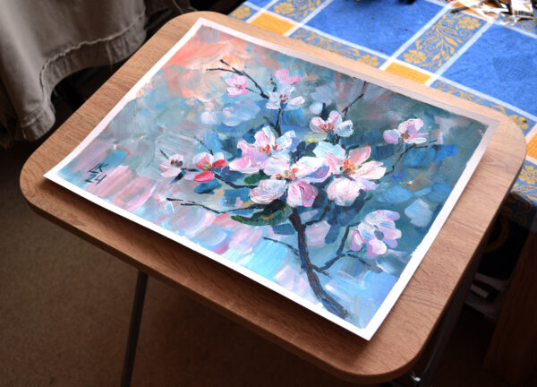 Discover "Blooming" by Lada Kholosho – a vibrant, one-of-a-kind acrylic painting celebrating spring’s renewal. Bold brushstrokes and pastel hues capture the beauty of blossoming flowers.