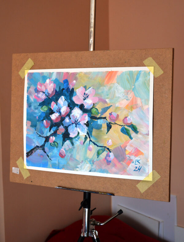 Discover "Blooming tree" by Lada Kholosho – a vibrant, one-of-a-kind acrylic painting celebrating spring’s renewal. Bold brushstrokes and pastel hues capture the beauty of blossoming flowers.
