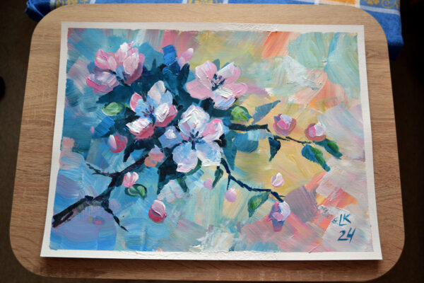Discover "Blooming tree" by Lada Kholosho – a vibrant, one-of-a-kind acrylic painting celebrating spring’s renewal. Bold brushstrokes and pastel hues capture the beauty of blossoming flowers.