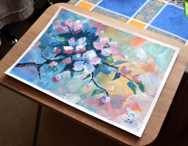 Discover "Blooming tree" by Lada Kholosho – a vibrant, one-of-a-kind acrylic painting celebrating spring’s renewal. Bold brushstrokes and pastel hues capture the beauty of blossoming flowers.