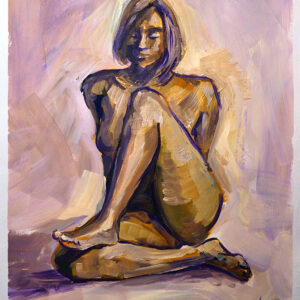 Explore "Serenity in Bronze" by Lada Kholosho – an original acrylic painting on paper. Captivating figure art in warm, earthy tones. One-of-a-kind piece available now.