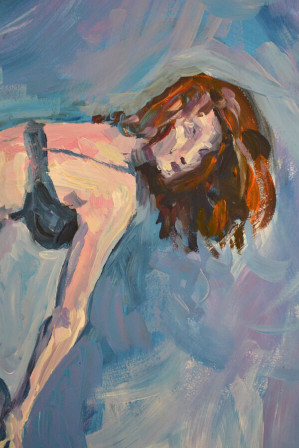 Discover "Sensual Curve in Motion" by Lada Kholosho – an expressive acrylic painting capturing the elegance of the human form. One-of-a-kind artwork, available now
