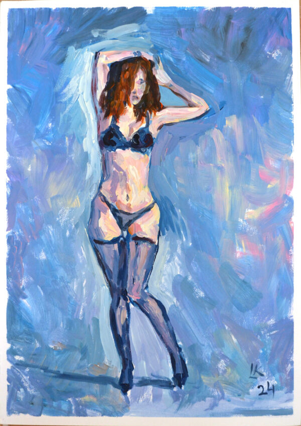 Discover "Sensual Silhouette" by Lada Kholosho – an expressive acrylic painting capturing the elegance of the human form. One-of-a-kind artwork, available now