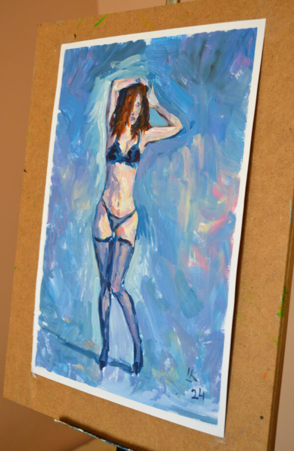 Discover "Sensual Silhouette" by Lada Kholosho – an expressive acrylic painting capturing the elegance of the human form. One-of-a-kind artwork, available now