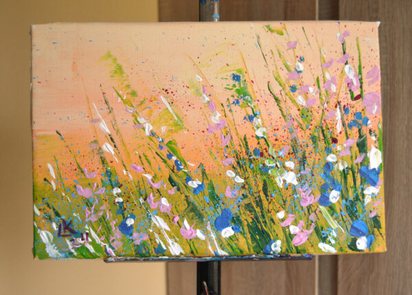 Spring Meadow in Bloom. Acrylic on canvas. - Image 7