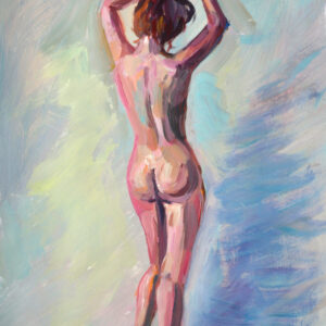 "Morning Light" by Lada Kholosho – an original acrylic painting on paper. Serene and elegant figure art with soft, pastel hues. One-of-a-kind piece available now.