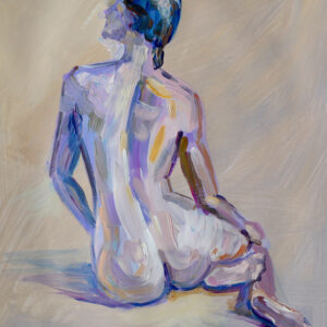 Discover "Subtle Light" by Lada Kholosho – an original acrylic painting on paper. Serene and elegant figure art with soft, pastel hues. One-of-a-kind piece available now.