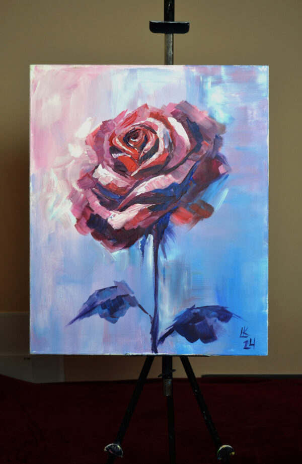Brushstrokes of Passion – Bold Acrylic Rose Painting