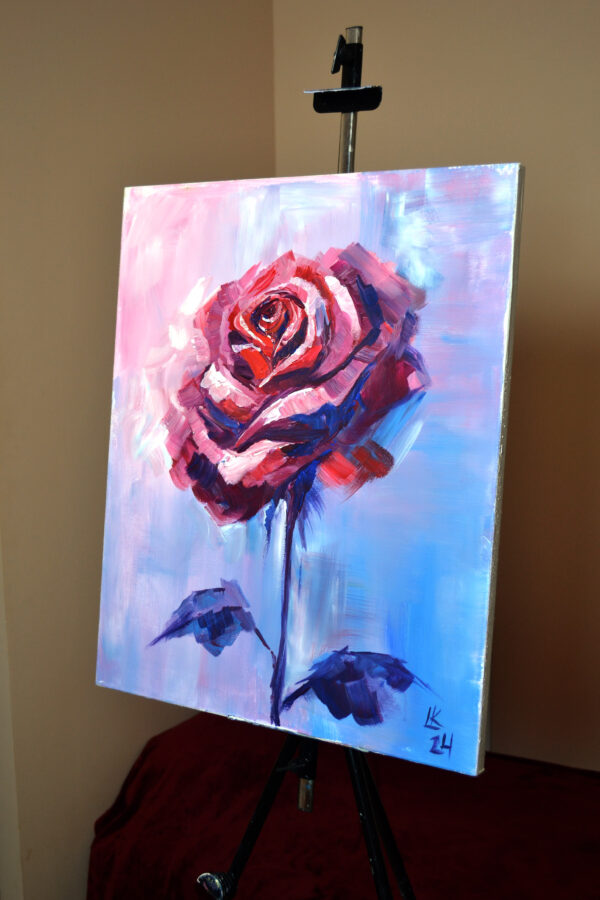 Brushstrokes of Passion – Bold Acrylic Rose Painting