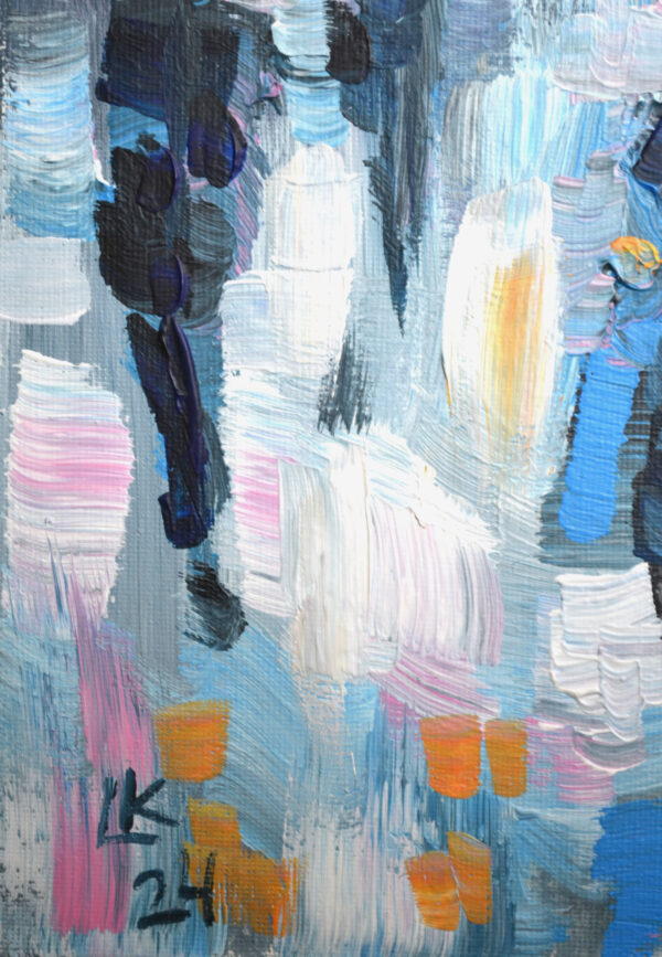 Rain Walk – Original Acrylic Cityscape by Lada Kholosho (2024)