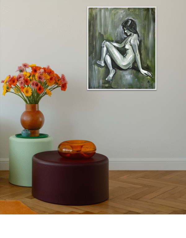 Female Nude Original Painting – Acrylic on Canvas (20x24 in / 50x60 cm)