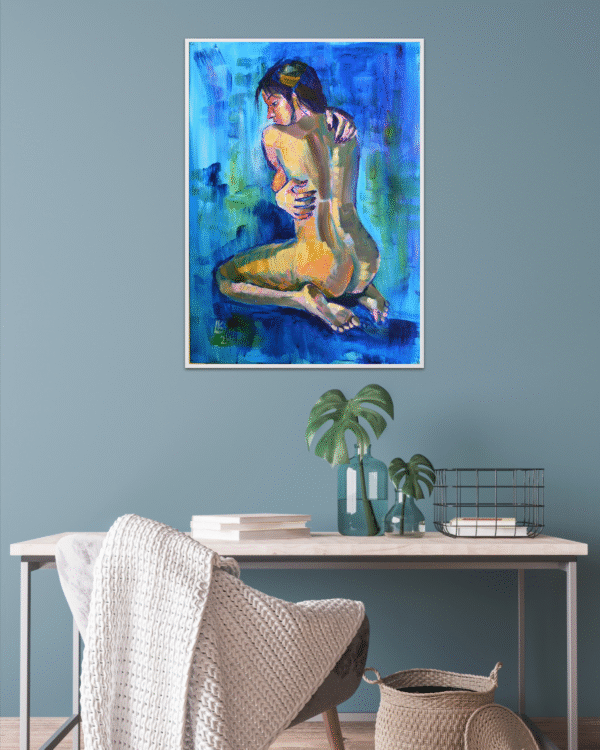 Modern Woman Figure Painting – Acrylic on Canvas (28x20 in / 70x50 cm)