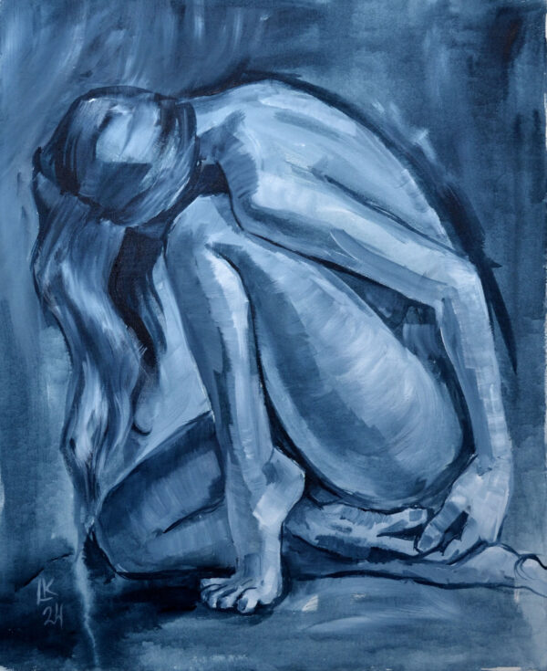 Nude Figure Art – Original Acrylic Painting on Canvas (24x20 in / 60x50 cm)