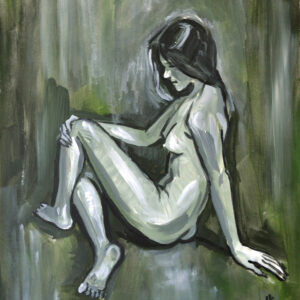 Female Nude Original Painting – Acrylic on Canvas (20x24 in / 50x60 cm)