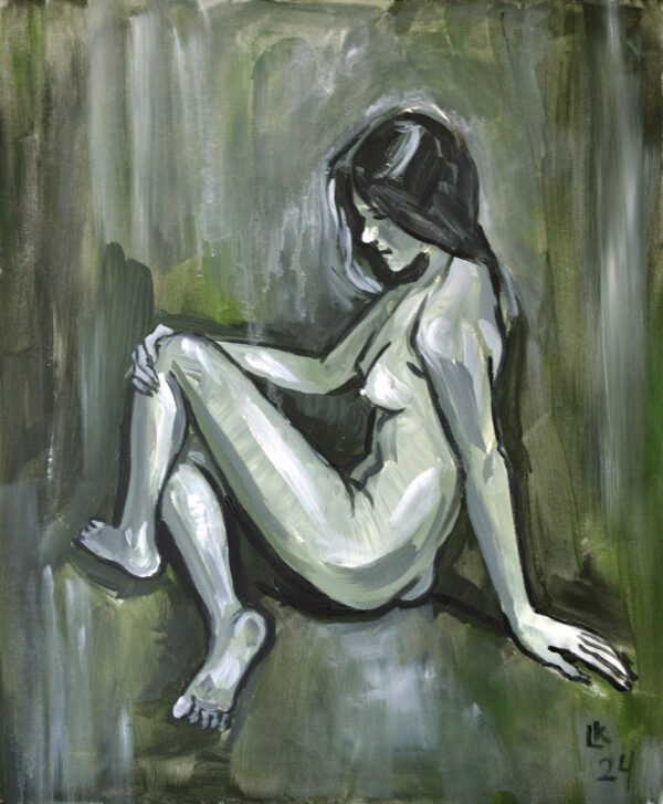 Female Nude Original Painting – Acrylic on Canvas (20x24 in / 50x60 cm)