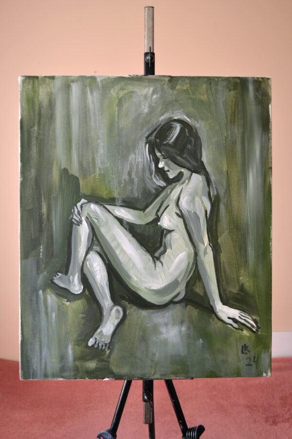 Female Nude Original Painting – Acrylic on Canvas (20x24 in / 50x60 cm)