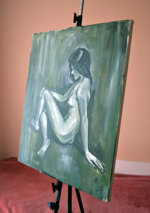 Female Nude Original Painting – Acrylic on Canvas (20x24 in / 50x60 cm)