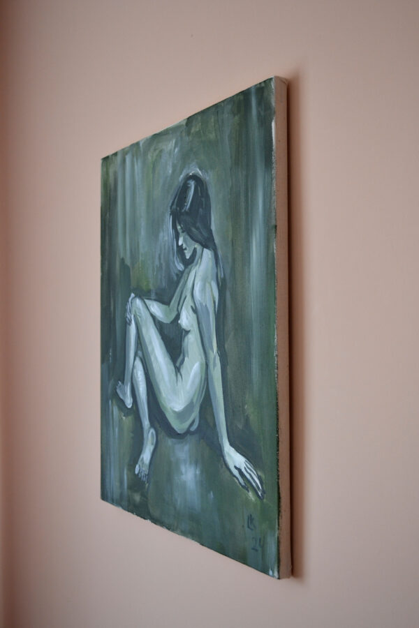 Female Nude Original Painting – Acrylic on Canvas (20x24 in / 50x60 cm)