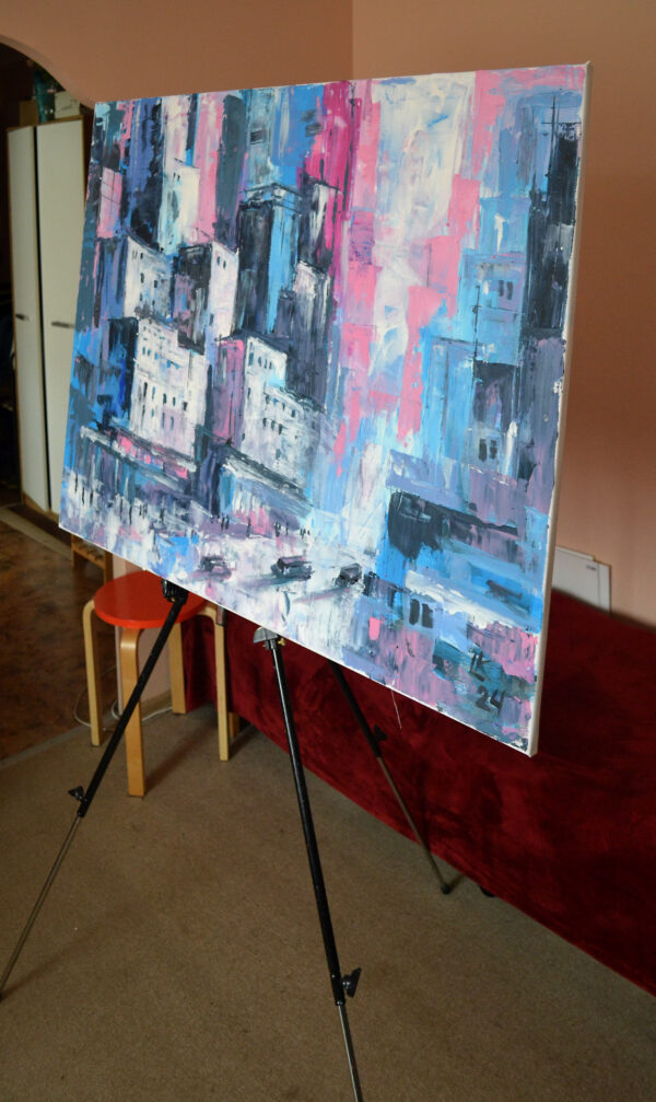 Original Abstract Cityscape Painting – Urban Acrylic Art