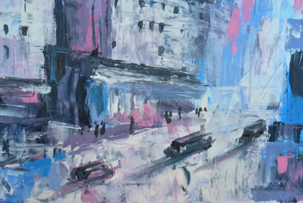 Original Abstract Cityscape Painting – Urban Acrylic Art
