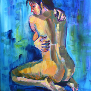Modern Woman Figure Painting – Acrylic on Canvas (28x20 in / 70x50 cm)