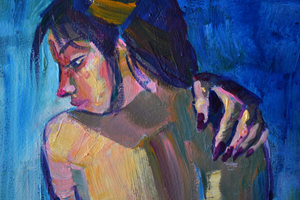 Modern Woman Figure Painting – Acrylic on Canvas (28x20 in / 70x50 cm)