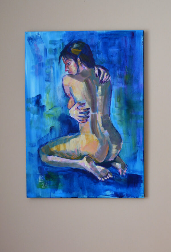 Modern Woman Figure Painting – Acrylic on Canvas (28x20 in / 70x50 cm)