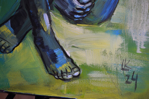 Contemporary Female Nude Painting – Acrylic on Canvas (28x20 in / 70x50 cm)