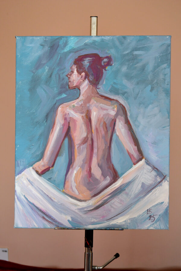 Female nude acrylic painting