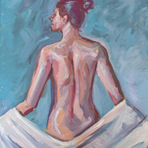 Female nude acrylic painting