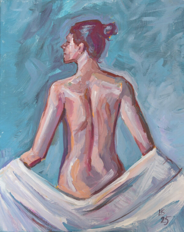 Female nude acrylic painting