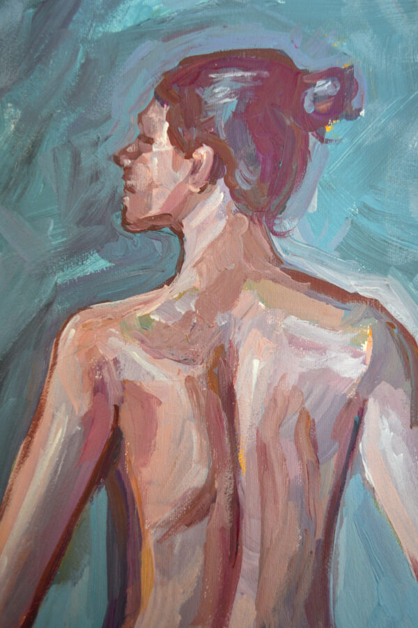 Female nude acrylic painting